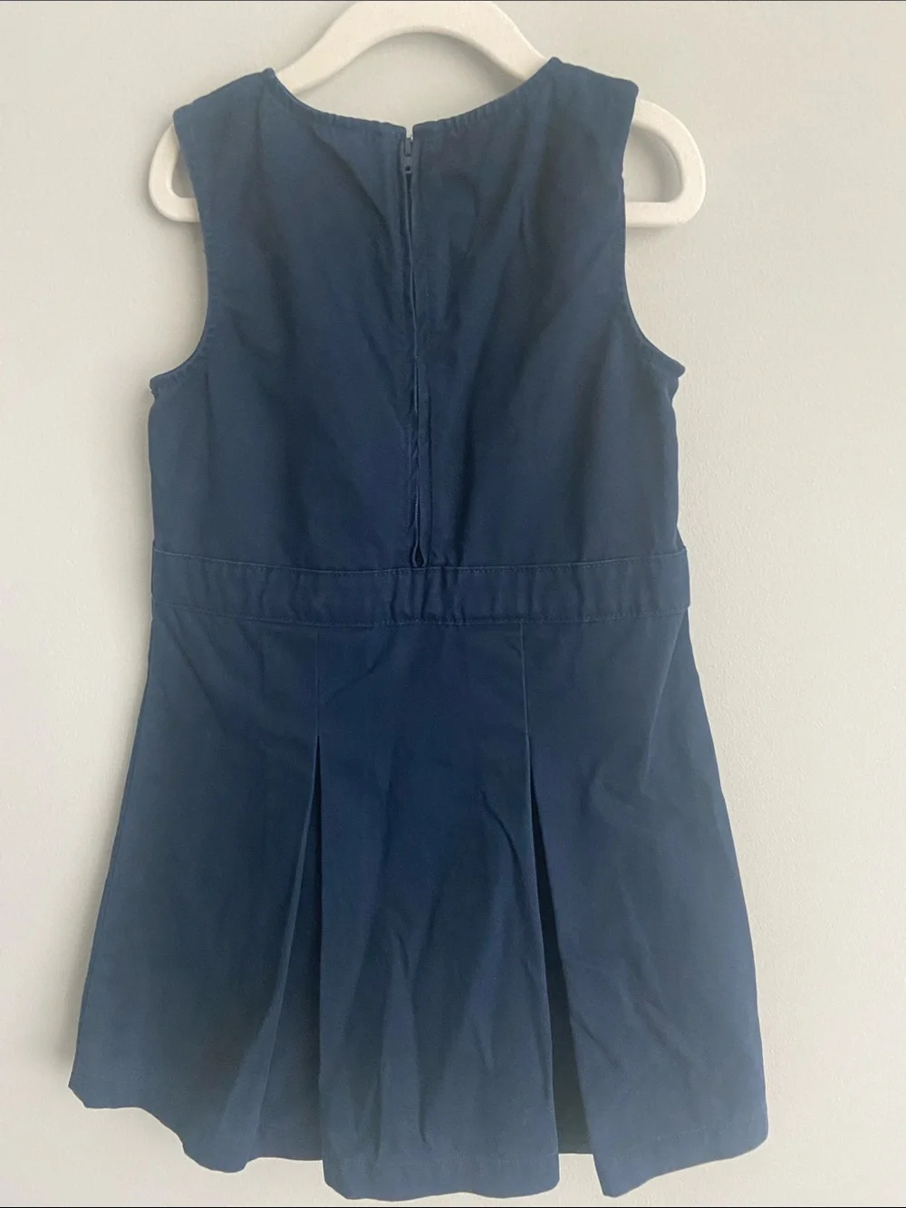 Cat & Jack Navy Pleated school uniform dress jumper zip back 5T chino